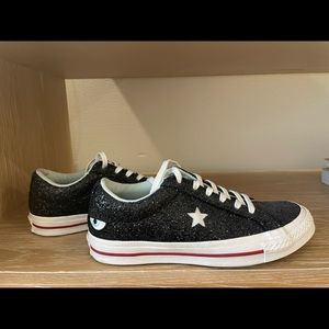 Chiara Ferragni x converse limited edition sneakers. Black one star ox, US 6.5